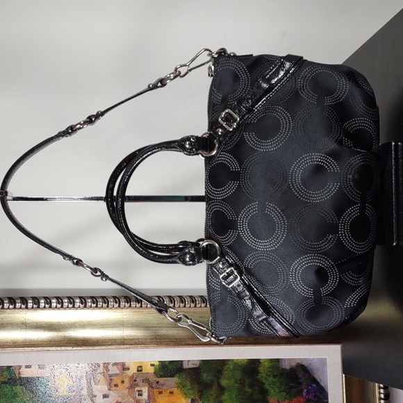 Coach "Madison" Optic Jaquard Satchel/Shoulder Bag - Picture 3 of 13